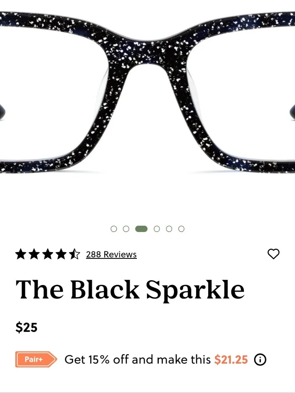 Black Sparkle Reading Glasses Cover- Black -